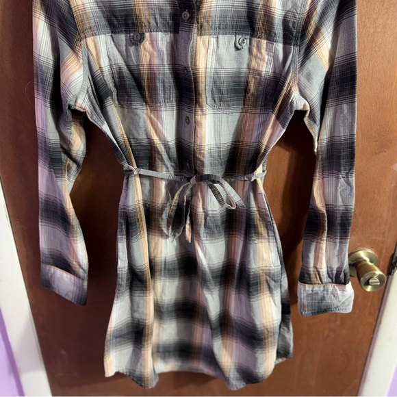 Patagonia Featherstone Plaid Long-Sleeve Mini Shirt Dress Size 8 - Picture 6 of 8